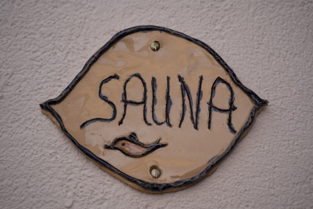 Schild Sauna